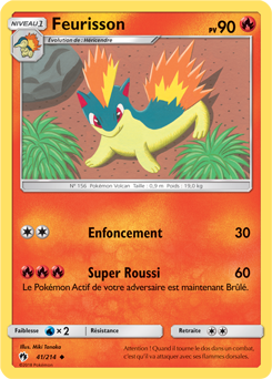 Carte Pokémon Peu commune Feurisson 41/214 de la série Tonnerre Perdu