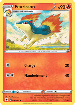 Carte Pokémon Peu commune Feurisson 024/189 de la série Astres Radieux