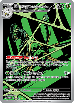 Carte Pokémon Illustration rare Filentrappe de la Team Rocket 187/182 de la série Rivalités Destinées
