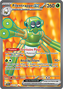 Carte Pokémon Filentrappe ex 223/198 de la série Écarlate et Violet en vente au meilleur prix