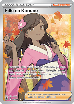 Carte Pokémon Dresseur Full Art Fille en Kimono 190/195 de la série Tempête Argentée