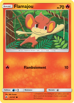 Carte Pokémon Flamajou 22/147 de la série Ombres Ardentes en vente au meilleur prix
