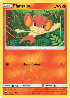 Carte Pokémon Commune Flamajou 22/147 de la série Ombres Ardentes