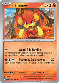 Carte Pokémon Flamajou 20/182 de la série Faille Paradoxe en vente au meilleur prix