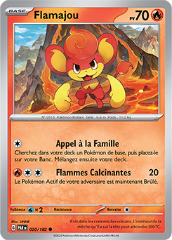 Carte Pokémon Communes Flamajou 20/182 de la série Faille Paradoxe
