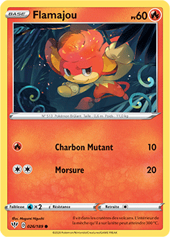 Carte Pokémon Flamajou 26/189 de la série Ténèbres Embrasées en vente au meilleur prix