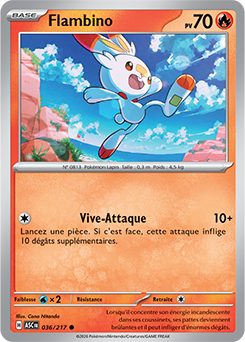Carte Pokémon Flambino 36/217 de la série Héros Transcendants en vente au meilleur prix