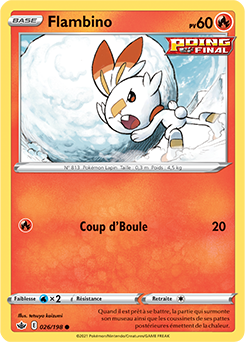 Carte Pokémon Flambino 26/198 de la série Règne de Glace en vente au meilleur prix