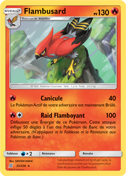 Carte Pokémon Rare Flambusard 32/236 de la série Harmonie des Esprits