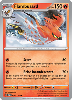 Carte Pokémon Flambusard 030/193 de la série Évolutions à Paldea en vente au meilleur prix