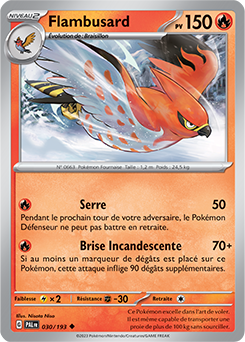 Carte Pokémon Peu commune Flambusard 030/193 de la série Évolutions à Paldea