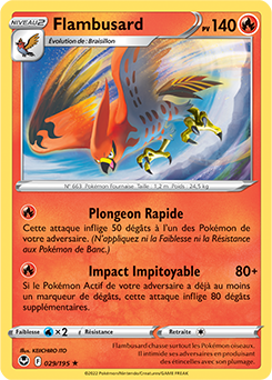 Carte Pokémon Flambusard 029/195 de la série Tempête Argentée en vente au meilleur prix