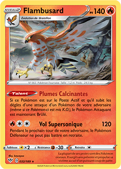 Carte Pokémon Flambusard 32/189 de la série Ténèbres Embrasées en vente au meilleur prix