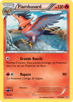 Carte Pokémon Flambusard 15/108 de la série Ciel Rugissant en vente au meilleur prix