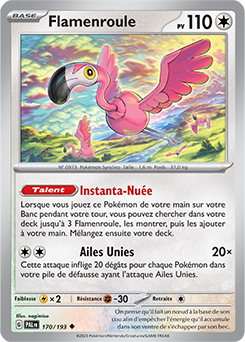 Carte Pokémon Peu commune Flamenroule 170/193 de la série Évolutions à Paldea