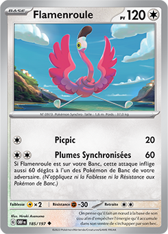 Carte Pokémon Peu commune Flamenroule 185/197 de la série Flammes Obsidiennes