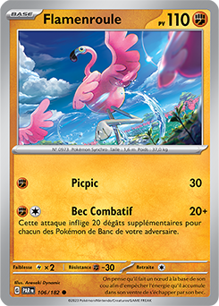 Carte Pokémon Communes Flamenroule 106/182 de la série Faille Paradoxe