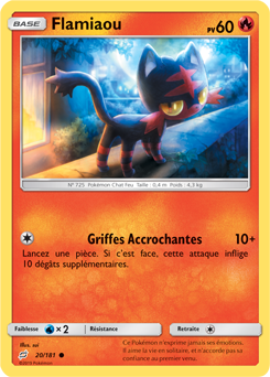 Carte Pokémon Flamiaou 20/181 de la série Duo de Choc en vente au meilleur prix