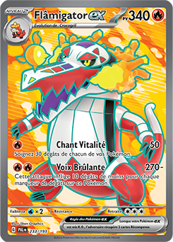 Carte Pokémon Flâmigator ex 233/193 de la série Évolutions à Paldea en vente au meilleur prix