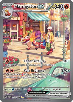 Carte Pokémon Flâmigator ex 258/193 de la série Évolutions à Paldea en vente au meilleur prix