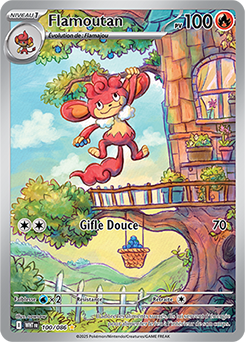 Carte Pokémon Illustration rare Flamoutan 100/86 de la série Flamme Blanche