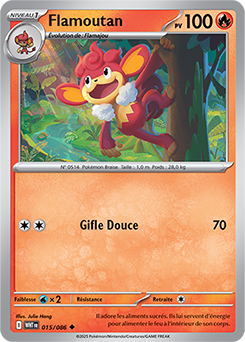 Carte Pokémon Peu commune Flamoutan 15/86 de la série Flamme Blanche