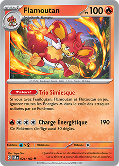 Carte Pokémon Flamoutan 21/182 de la série Faille Paradoxe en vente au meilleur prix