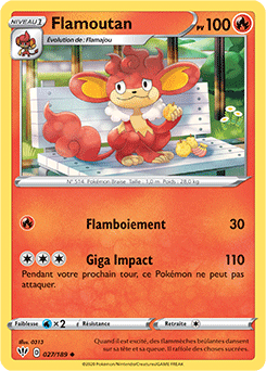 Carte Pokémon Flamoutan 27/189 de la série Ténèbres Embrasées en vente au meilleur prix