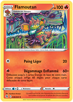 Carte Pokémon Flamoutan 38/264 de la série Poing de Fusion en vente au meilleur prix