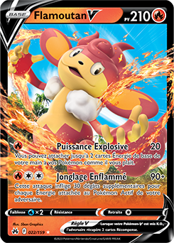 Carte Pokémon Flamoutan V 022/159 de la série Zénith Suprême en vente au meilleur prix