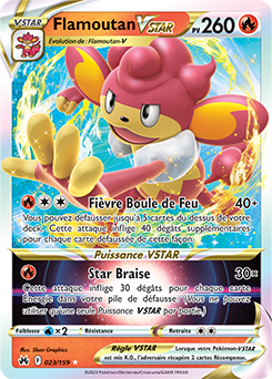 Carte Pokémon Flamoutan VSTAR 023/159 de la série Zénith Suprême en vente au meilleur prix