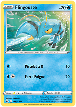 Carte Pokémon Communes Flingouste 74/264 de la série Poing de Fusion