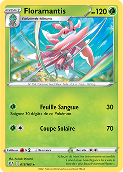 Carte Pokémon Floramantis 15/163 de la série Styles de Combat en vente au meilleur prix