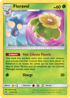 Carte Pokémon Peu commune Floravol 13/214 de la série Tonnerre Perdu
