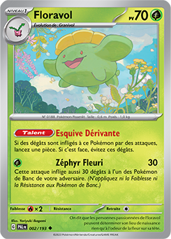 Carte Pokémon Peu commune Floravol 002/193 de la série Évolutions à Paldea