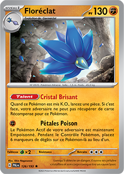 Carte Pokémon Rare Floréclat 126/193 de la série Évolutions à Paldea