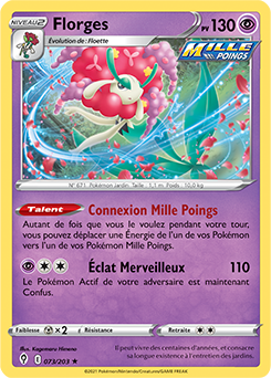 Carte Pokémon Holographique rare Florges 73/203 de la série Évolution Céleste