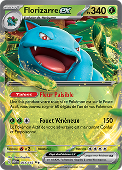 Carte Pokémon Florizarre ex 3/165 de la série 151 en vente au meilleur prix