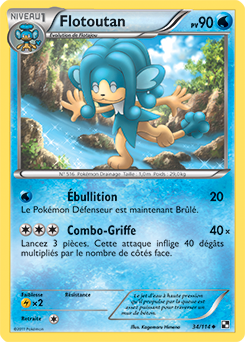 Carte Pokémon Peu commune Flotoutan 34/114 de la série Noir & Blanc