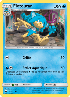 Carte Pokémon Peu commune Flotoutan 37/147 de la série Ombres Ardentes