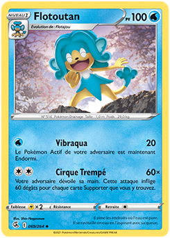 Carte Pokémon Peu commune Flotoutan 69/264 de la série Poing de Fusion