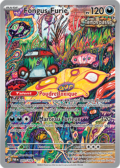 Carte Pokémon Illustration rare Fongus-Furie 207/182 de la série Faille Paradoxe