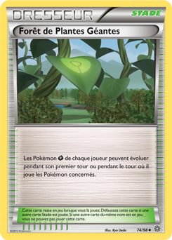 Carte Pokémon Peu commune Forêt de Plantes Géantes 74/98 de la série Origines Antiques