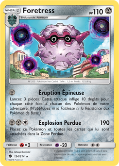 Carte Pokémon Rare Foretress 124/214 de la série Tonnerre Perdu