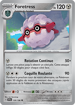 Carte Pokémon Foretress 139/198 de la série Écarlate et Violet en vente au meilleur prix