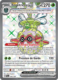 Carte Pokémon Ultra rare Foretress ex 230/193 de la série Évolutions à Paldea
