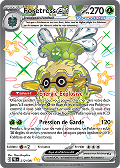 Carte Pokémon Foretress ex 212/91 de la série Destinées de Paldea en vente au meilleur prix