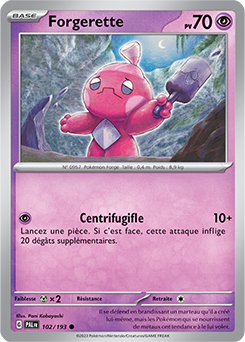 Carte Pokémon Forgerette 102/193 de la série Évolutions à Paldea en vente au meilleur prix