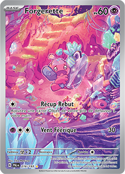 Carte Pokémon Illustration rare Forgerette 216/193 de la série Évolutions à Paldea