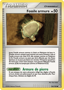 Carte Pokémon Commune Fossile armure 116/123 de la série Trésors Mystérieux
